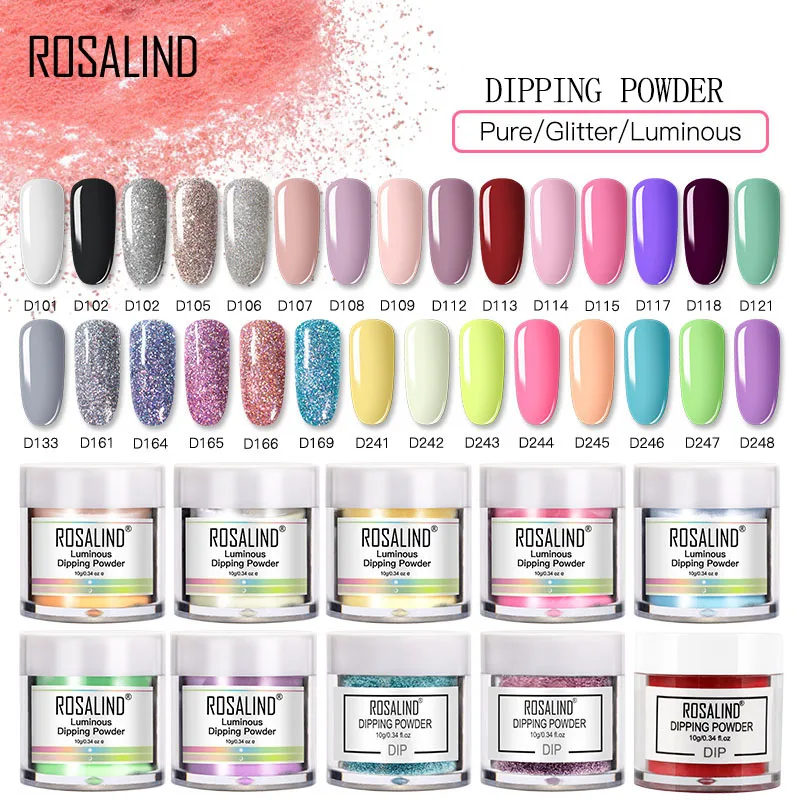 Полигель для наращивания ногтей ROSALIND порошок кристаллический украшение резной