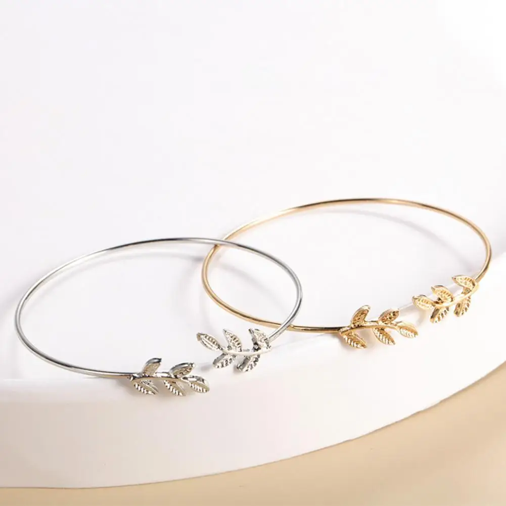 

Женский креативный Регулируемый аксессуар с листьями, открытый жесткий браслет, украшения, аксессуары в подарок, открытый жесткий браслет