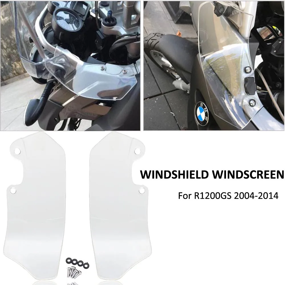 Parabrisas transparente/humo para motocicleta, placa de ventilación, paneles laterales, deflectores de viento para BMW R1200GS 2004-2012