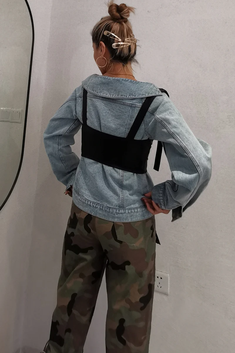 

DEAT High Waist Army Green Bandage Camouflage Long Trousers New Loose Pants Women Fashion Spring Autumn 2021 3D1697