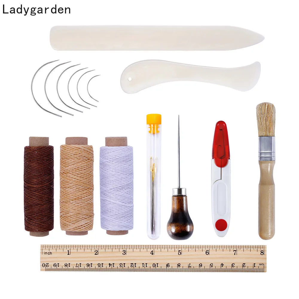 

1Sets Leather Craft Punch Tools Kit Stitching Carving Working Sewing Saddle Groover DIY Leather Sewing Set