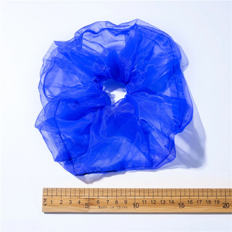 

Organza Hair Scrunchies Hair Accessories Thin Mesh Elastic Hair Bands Transparent Oversized Hair Ring Hair Tie Solid Color