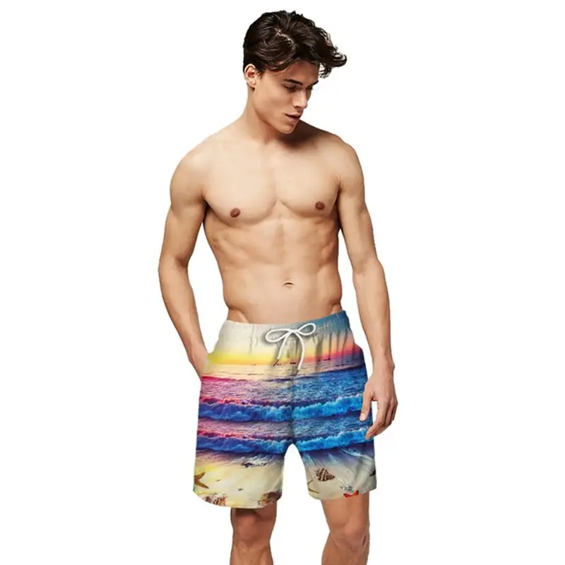 Шорты мужские пляжные быстросохнущие 3d-пляжные для серфинга спортивные