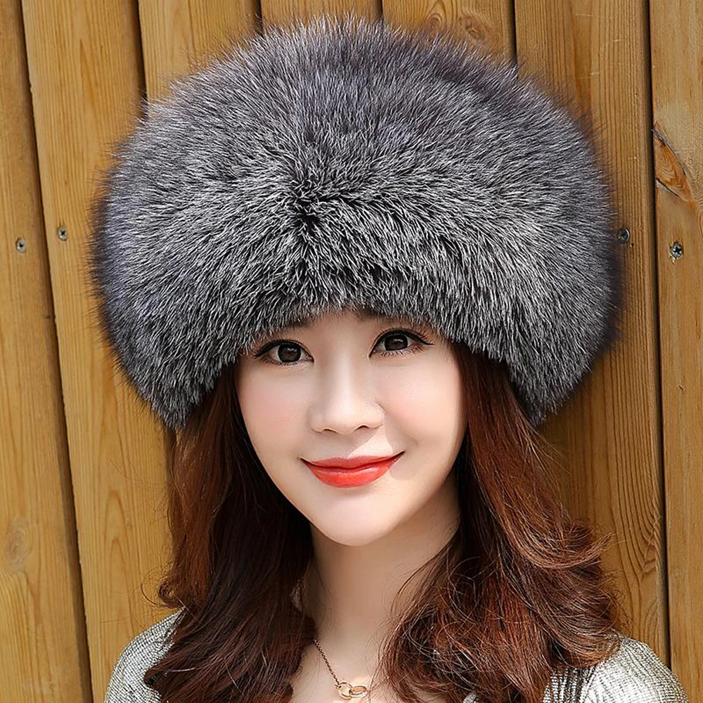 100% настоящая русская качественная шапка лисы модная повседневная женская