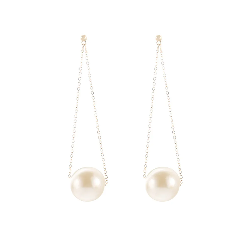 OTOKY элегантный Pendientes женский длинный серьга с жемчугом Шарм кулон змея цепь