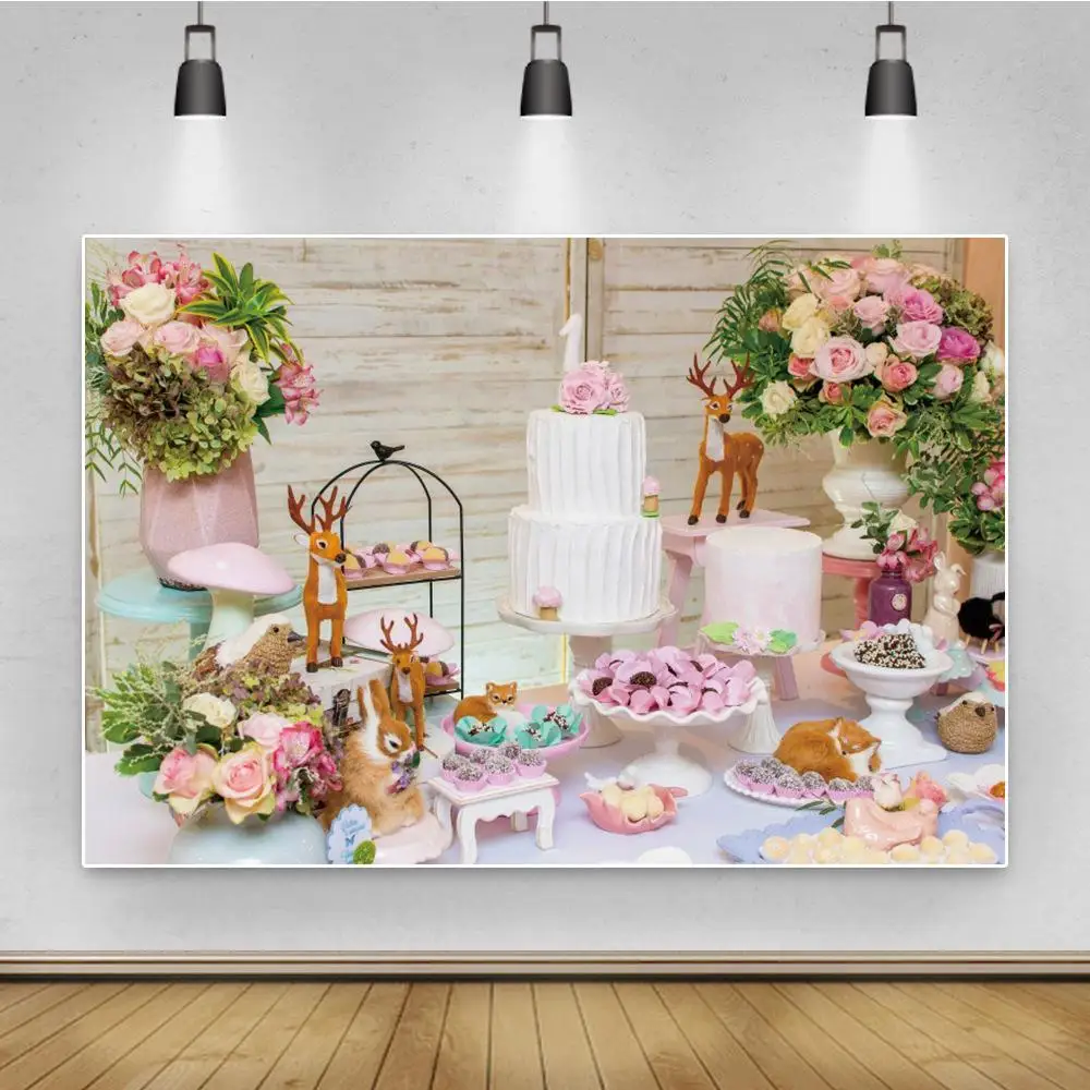 

Smash Cake Dessert Table Decor Backdrop Newborn Baby Kids Birthday Celebration Room Wall Poster Vinyl Background Photography