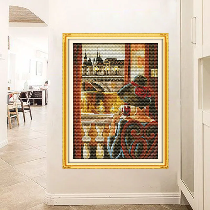 Картина для вышивки крестиком с надписью Joy Sunday | Дом и сад