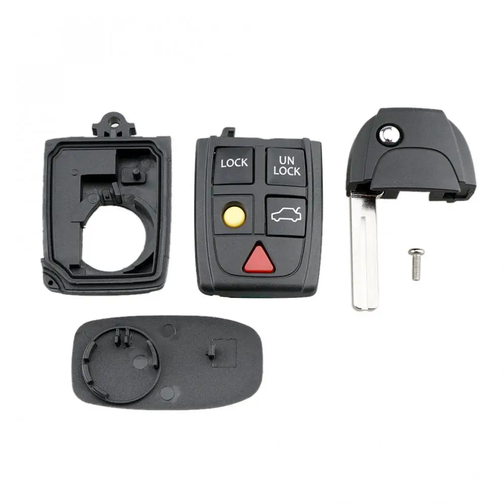 5 Buttons Car Key Fob Case Shell Replacement Flip Folding Remote Cover Fit for VOLVO S60/S80/V70/XC70/XC90 | Автомобили и