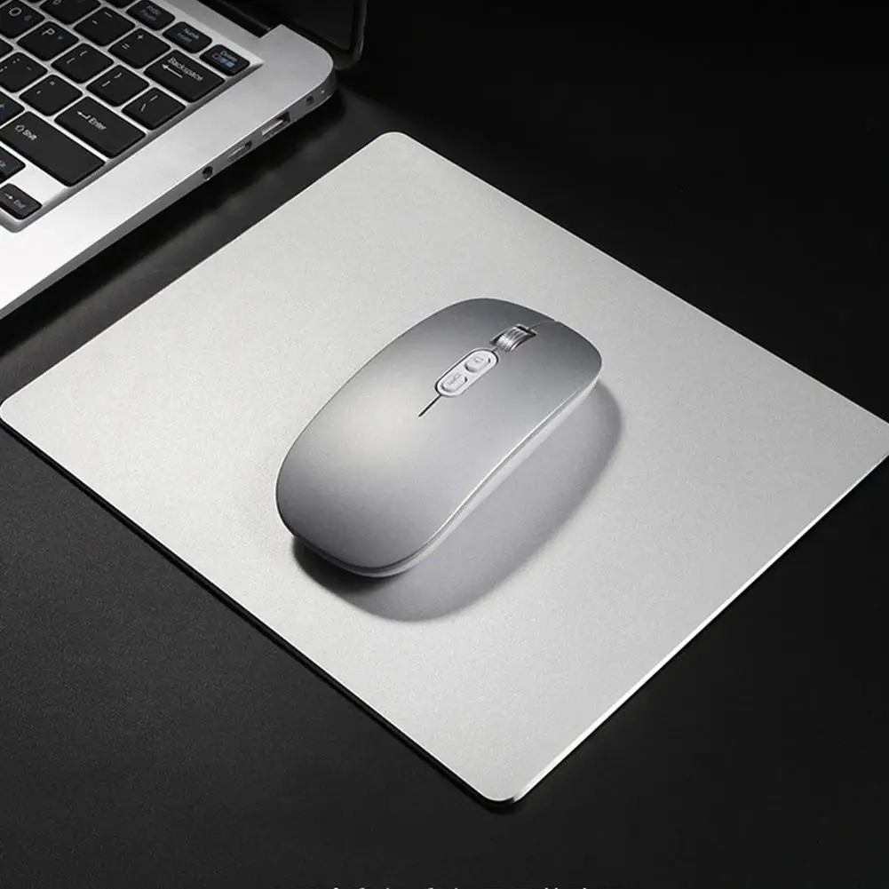 

Металлический алюминиевый коврик для мыши, Жесткий Гладкий волшебный тонкий водонепроницаемый коврик с точным двусторонним управлением д...