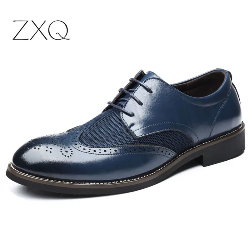 Мужские Кожаные броги в европейском стиле роскошные качественные деловые