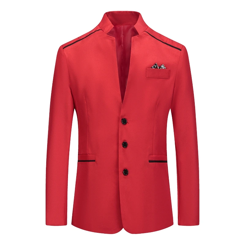 New Vintage Blazer Men 2020 Plus Size Chinese Style Business Casual Stand Collar Male Slim Jacket | Мужская одежда