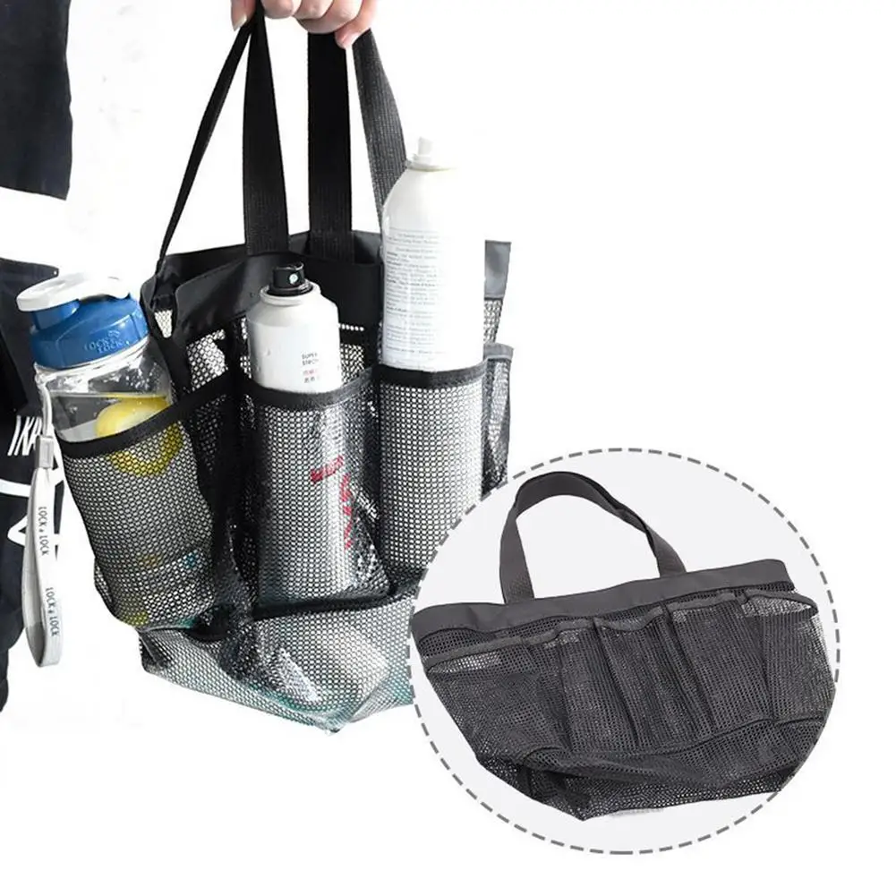 

33x25 Cm Large Mesh Beach Bag 8 Large Pockets Beach Bag Summer Durable Camping Large Tote Bag Waterproof Mesh Beach Storage Bag
