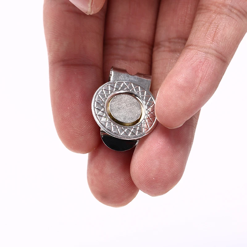 

GUOMUZI Golf Cap Clip Marker Golf Ball Aiming Marker Alloy Professional Golf Training Kits Magnet Clip Chrome Coating
