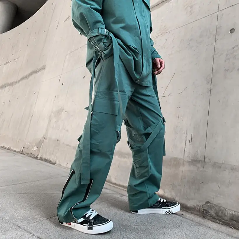 

2021Big Pockets Ribbons Jacket Japanese Style Hooded Jacket Men's Casual Streetwear Jackets And Coats