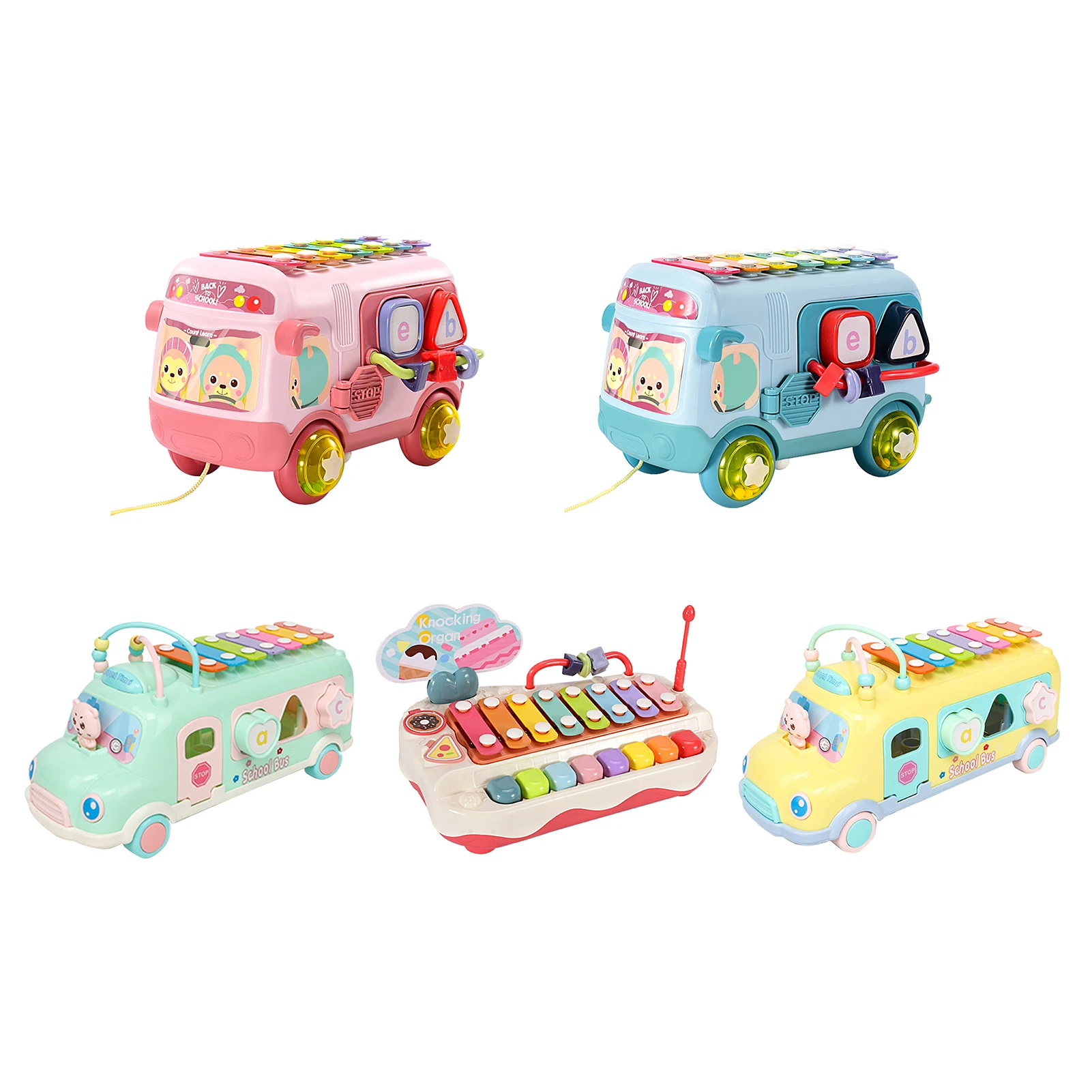 

Baby Kids Music Bus Toys Instrument Xylophone Piano Educational Knocking Pianos Toy Toddler Gift Learning Development Toys