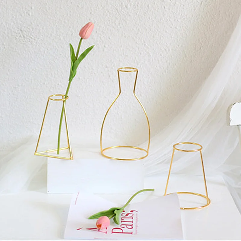 2020 Ретро ваза железные цветы вазы золотые металлические для цветов