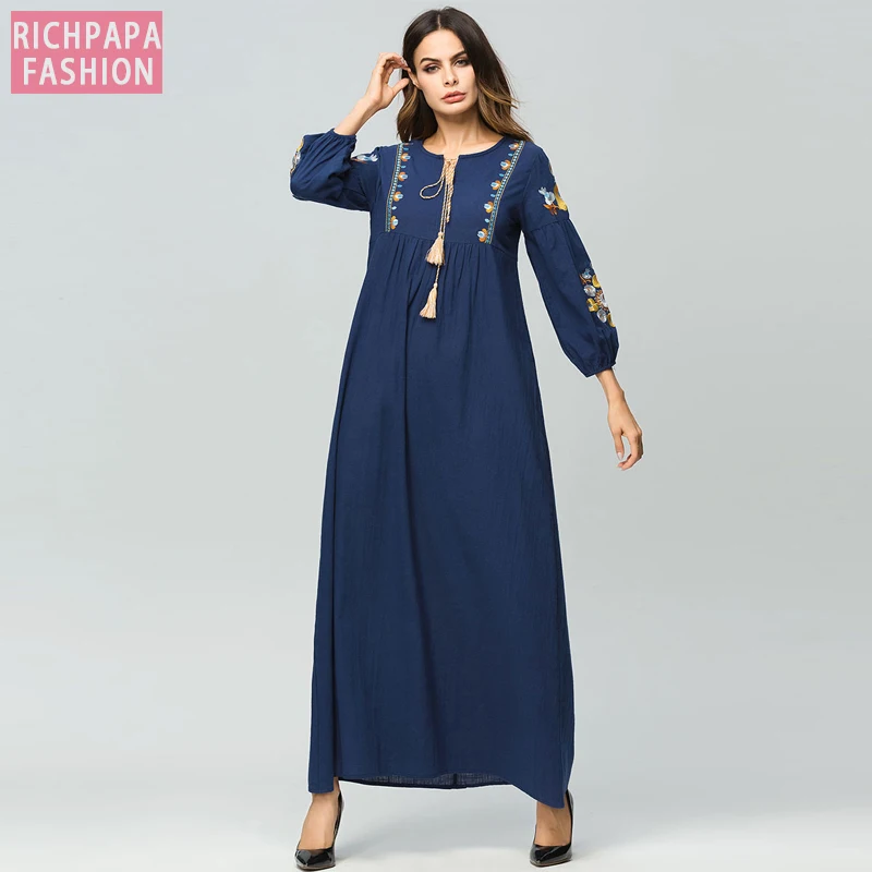 Vestido 2018 ОАЭ Abaya Кафтан Дубай Бангладеш Турция женское платье для мусульманской