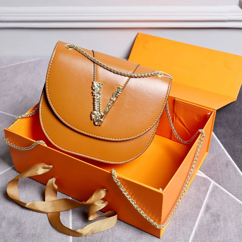 2021 New Fashion Famous Luxury Brand Chain Saddle Bag High Quality Leather Ladirs Crossbody Shoulder Bag  Purses and Handbags Cc