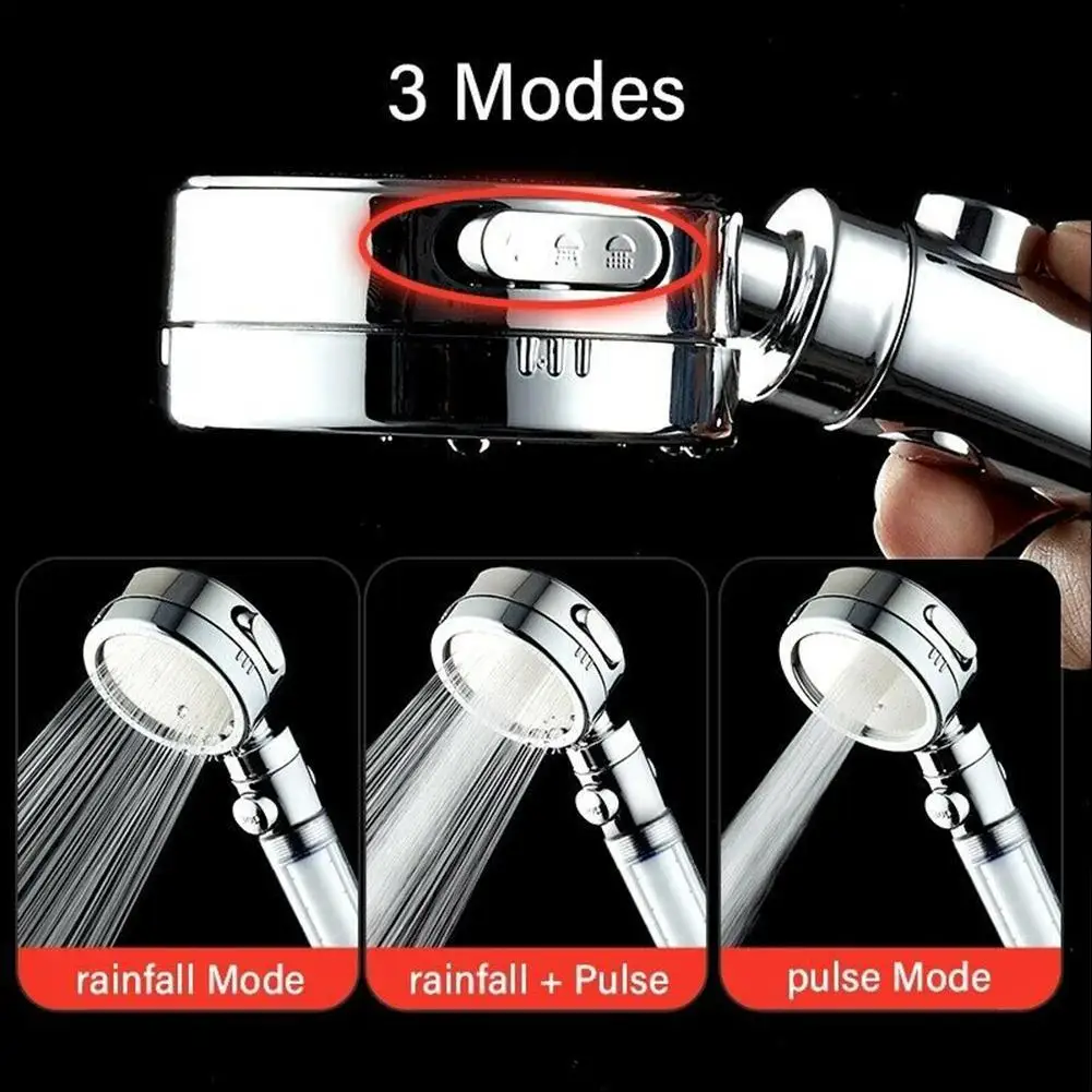

Pressurized Shower Nozzle Water Purification Cleaning 3 Anion Head Anti-blocking Filter Modes Household Shower K0I7