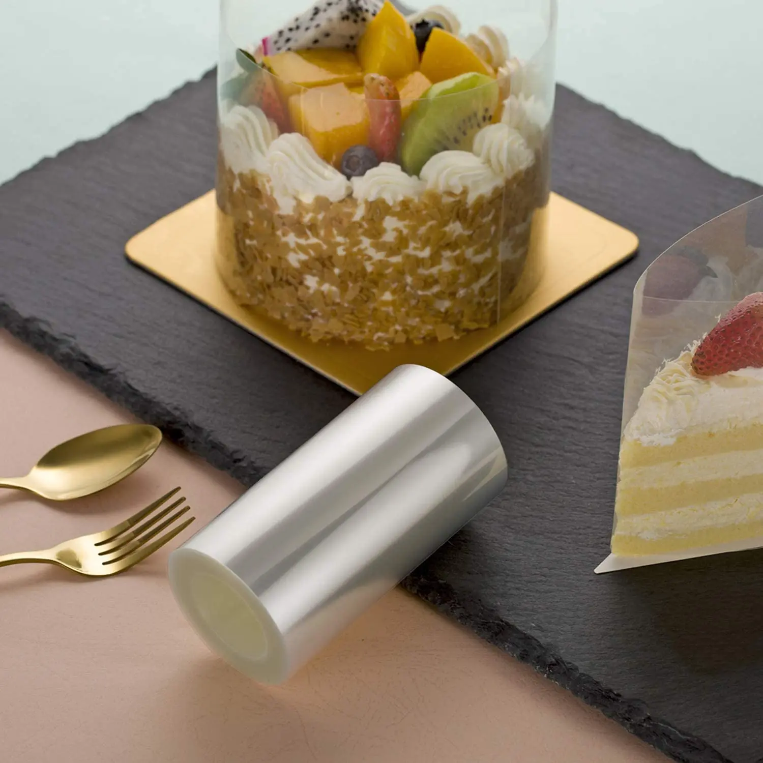 1 рулоны торт воротник с прозрачной мембранной выпечки окружающий край ленты по