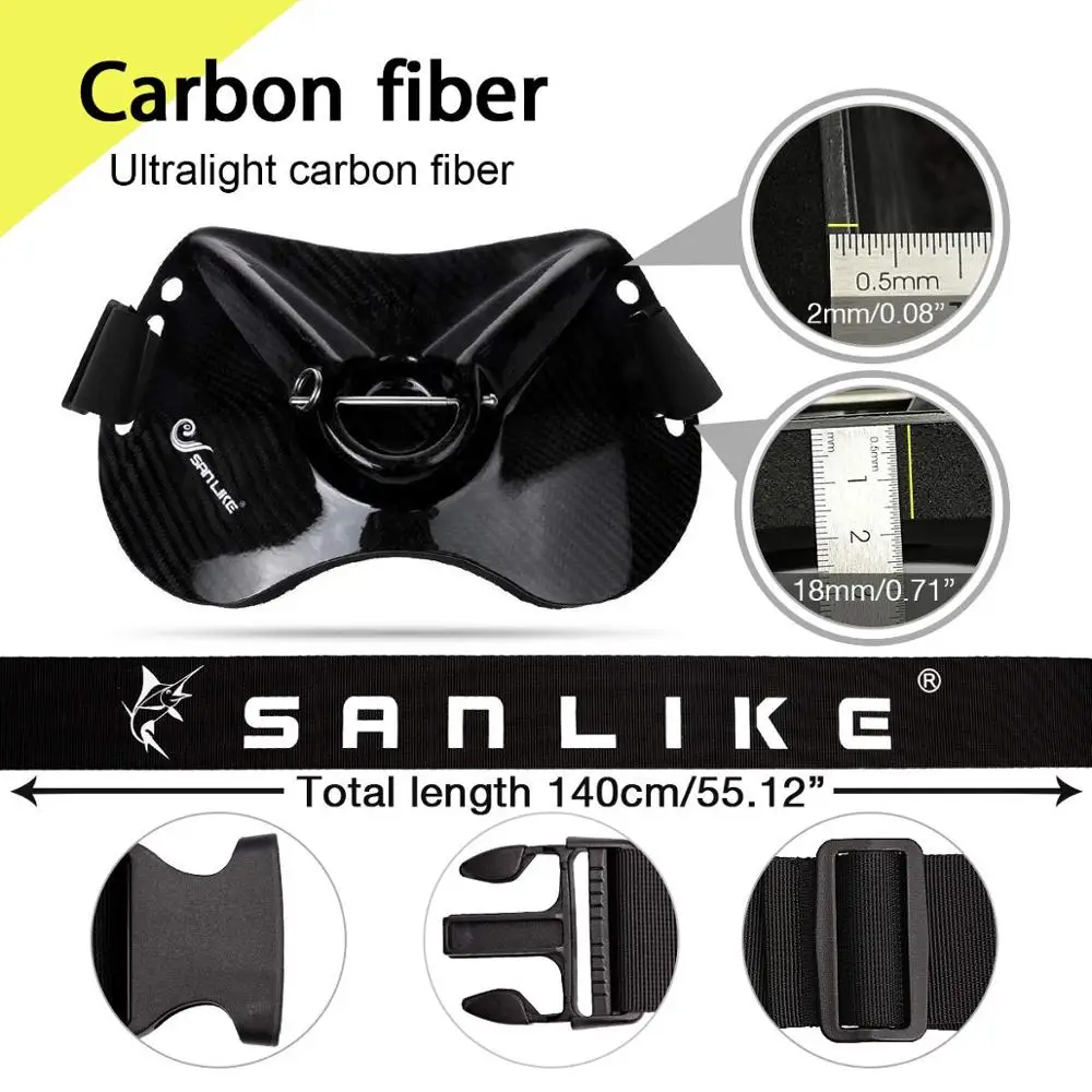 

SANLIKE Fishing Fighting Belt - Adjustable Carbon Fiber Waist Belt, Offshore Padded Fishing Rod Holder One Piece