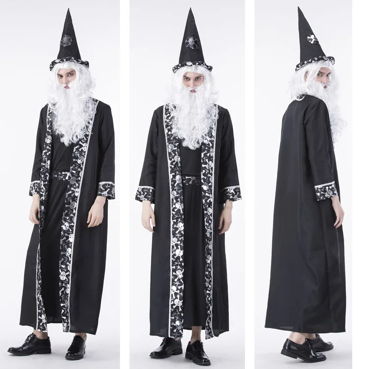 Halloween New Gandalf Sorcerer Stage Performance Costume Adult Men Club Stage Costume