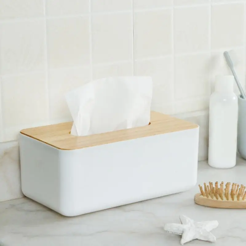 

Wooden Tissue Box European Style Home Tissue Container Towel Napkin Tissue Holder Case for Office Home Decoration