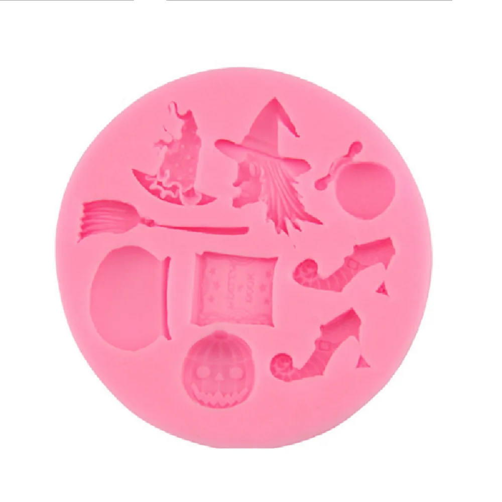 Маленькая ведьма Хэллоуин силиконовая форма для украшения торта помадка