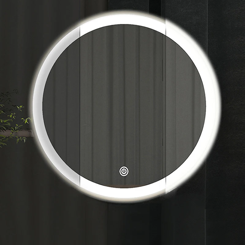 

Large Round Led Light Bathroom Mirror Desktop Makeup Vanity Mirror Smart Fill Light Dressing Table Espejos Home Improvement 50BM