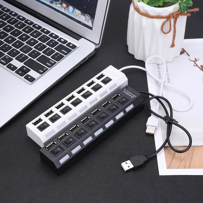 Usb-хаб 2 0 Мульти USB порт 7 портов s концентратор с выключателем вкл/выкл