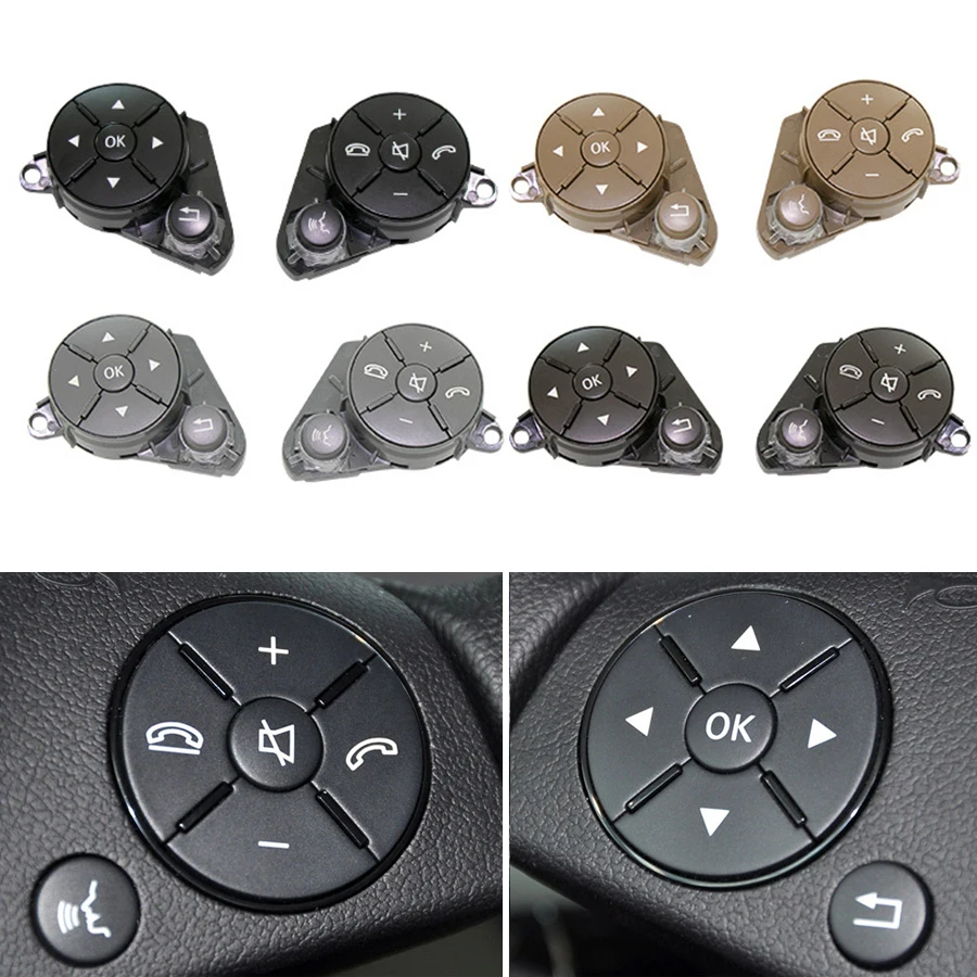 

Car Multi-function Steering Wheel Switch Buttons Audio Control Button for Mercedes Benz C E GLK Class W204 W212 W207 X204 08-15