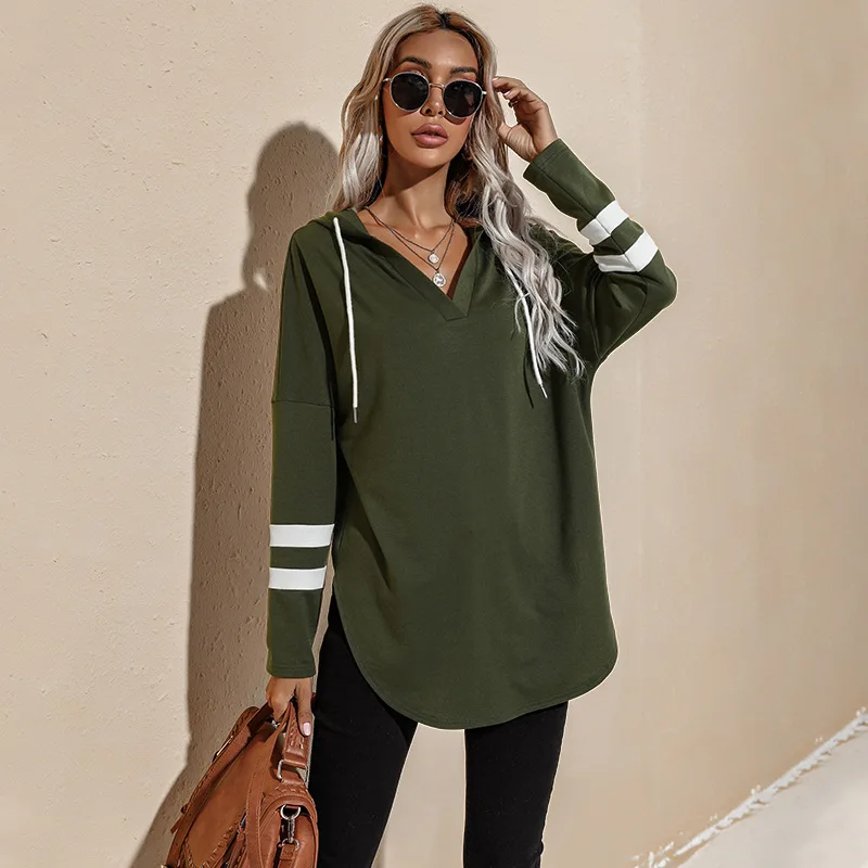 

2021 Fashion Women's Hoodie Sweatshirts Loose V-neck Women Autumn Winter Sweatshirt Long Sleeve Grunge Casual Women Sweatshirts