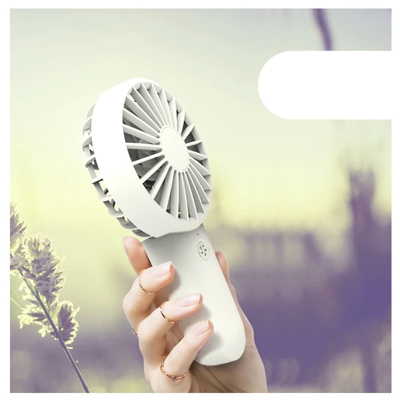 

Handheld USB Charging Dual Motor Small Fan Mini Portable Bracket Dual Motor Double Blade Wind Large Silent Small Fan