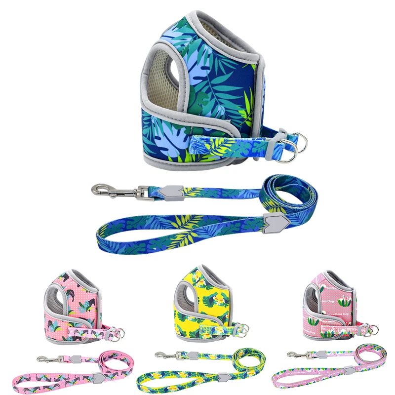 

Модный стильный неопреновый жилет и поводок для маленьких собак и щенков с цветным логотипом на заказ