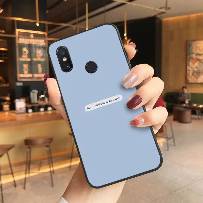 Blue Pink Aesthetics songs lyrics Aesthetic Phone Case For Xiaomi Mi 6 6plus 8 8SE 9 9SE 6X Note2 Note3 Coque Shell Mobile Cover