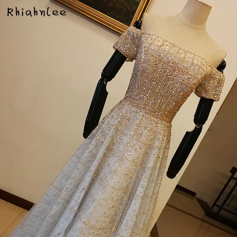 Новый дизайн с открытыми плечами вечерние платья 2019 короткий рукав