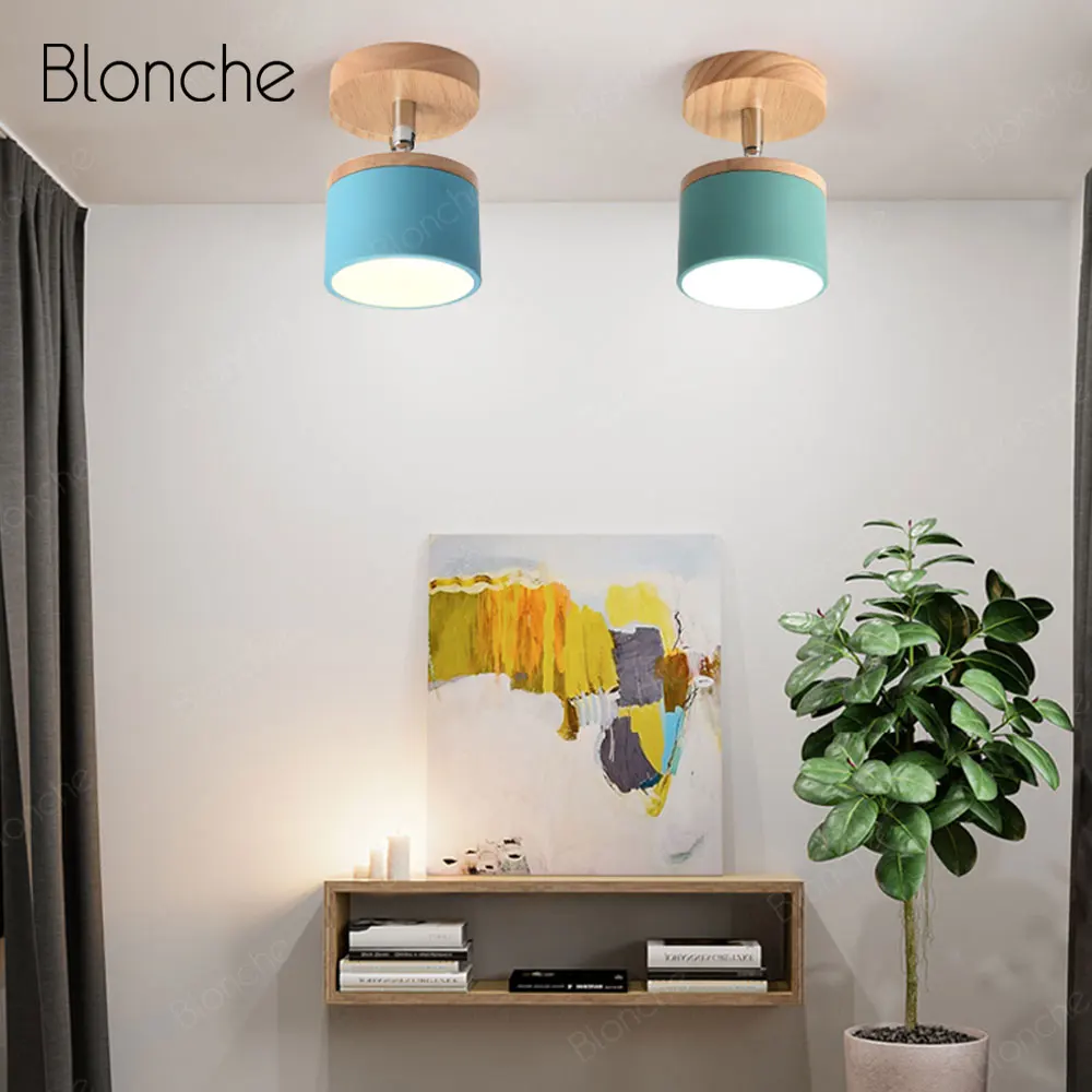 

Nordic Wood Living Room Lights Rotatable Led Ceiling Light Decoration Home Modern Ceiling Lamp for Bedroom Bathroom Kitchen Lamp