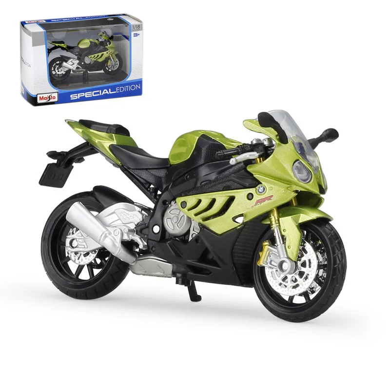 

Металлическая Игрушечная машина Maisto 1:18, модель автомобиля BMW S 1000 RR, модель автомобиля из сплава, мотоциклетный автомобиль, детская игрушка, ...