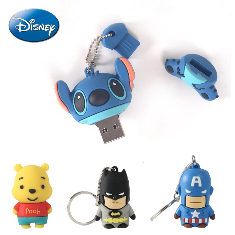 Disney Stitch New U Disk 100% Full Capacity 2.0 USB Flash Drive 16GB 32GB 64GB 128GB Pen Memory Stick Black Mini Pendrive | Женская