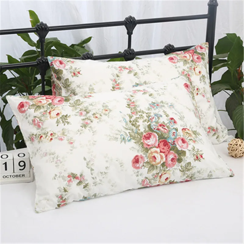 100% хлопок печать наволочка с цветочными узорами без молнии конверт подушка sham 2