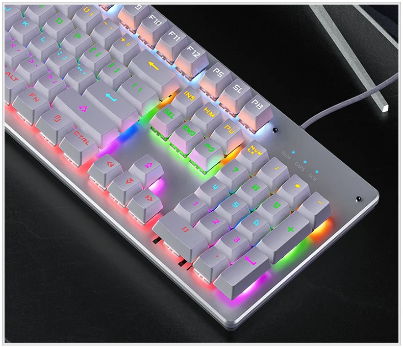 Настоящая механическая клавиатура зеленая черная чайная оси специальная |