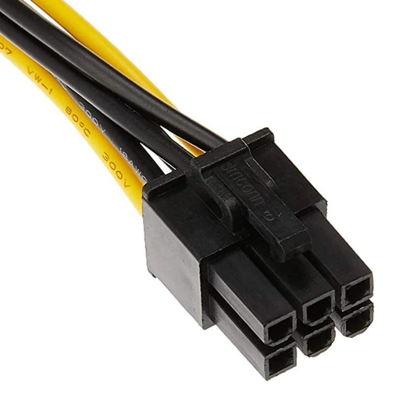 

SATA 8-Inch 15-Pin Male to 6-Pin Female PCI Express Card Power Cable Black