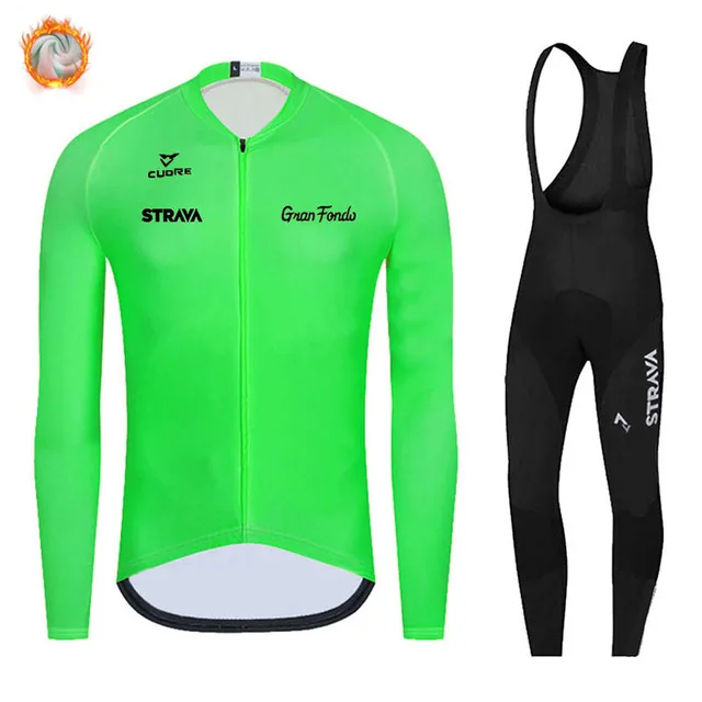 

Strava Winter Thermal Fleece Cycling Jersey Maillot Ropa Ciclismo MTB Bike Clothes Wear Keep Warm Bicycle Clothing Cycling Set