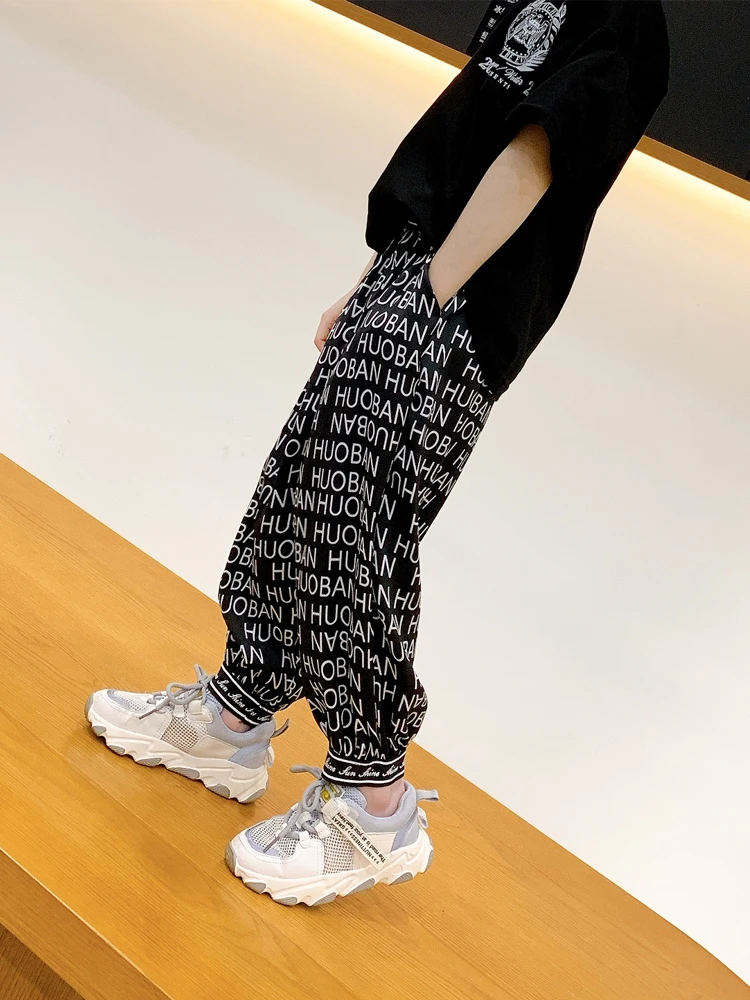 Детские брюки для мальчиков Новинка лета 2020 свободные тонкие повседневные детей