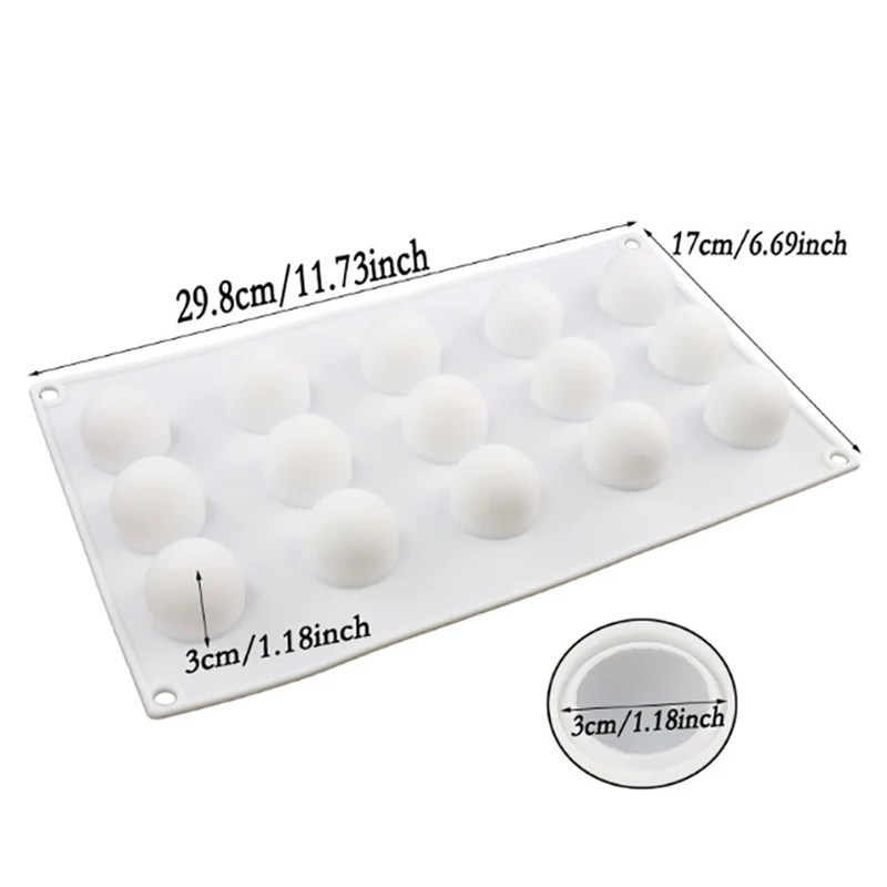 

3D Silicone Molds Mini Truffle 15 Hole Round Ball Shaped Baking Moulds Cake Mold For Dessert Muffin Brownie Pudding