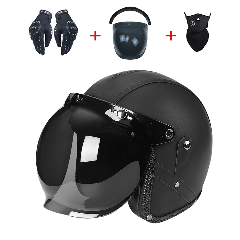 

Open Face 3/4 Helmet Motorcycle Vintage Retro Motorcross Cascos Moto Jet Crash Safety Casque Pilot Cafe Racer Safety Capacete