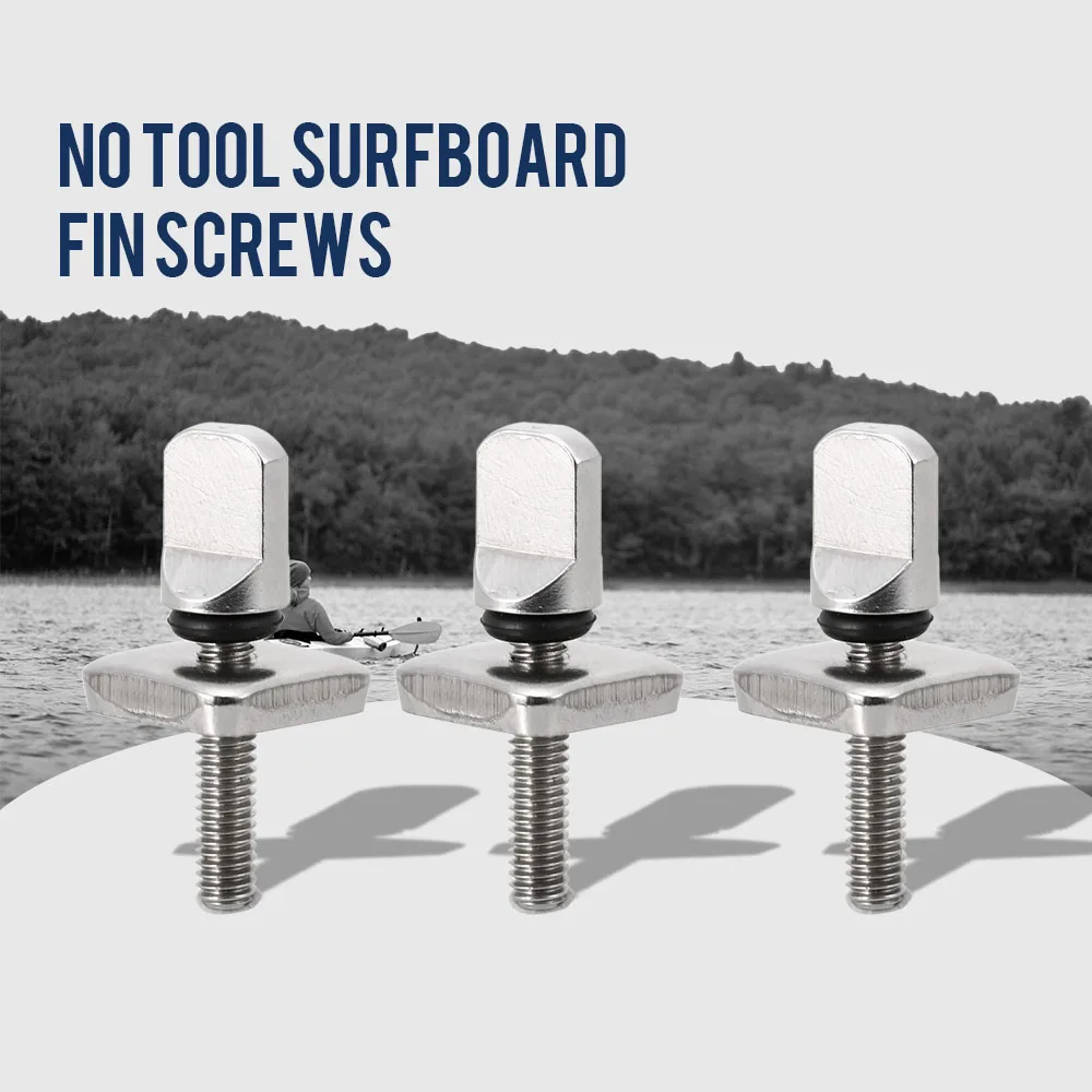

2PCS / 3PCS Tool-free Stainless Steel Longboard Fin Screws and Plate No Tool Surfboard Screws Surf Board Thumb Fin Screw Plate