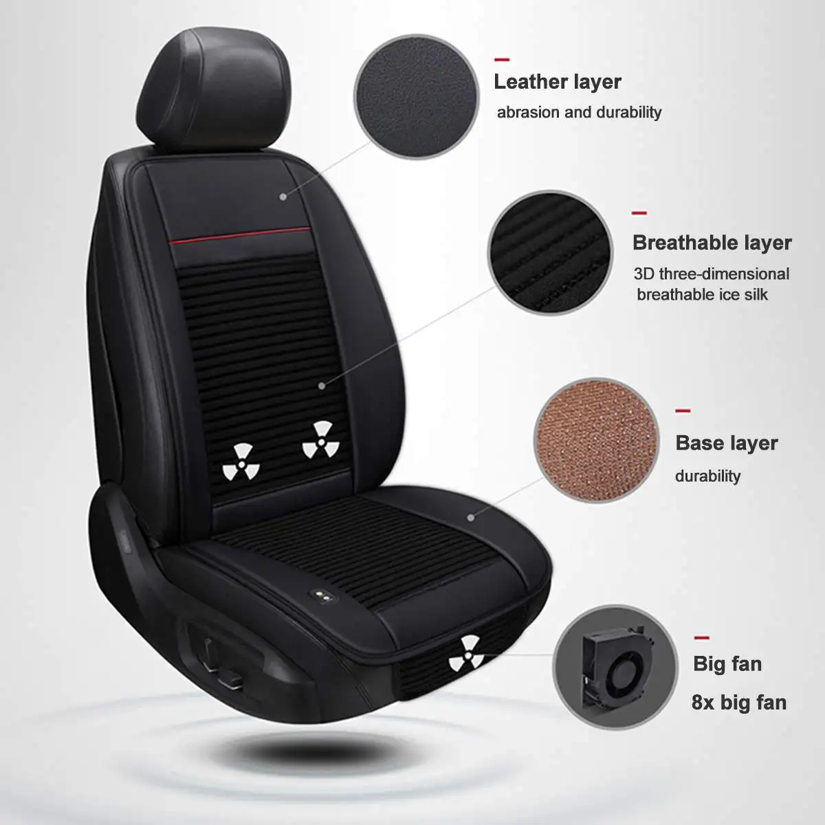 4/8 встроенный вентилятор 12V охлаждающий Чехол подушки сиденья автомобиля с