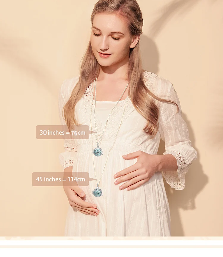 

EUDORA 20mm Pregnancy bola Harmony Bola Ball Snow Crystal Locket Cage Pendant Necklace For Pregnant Women DIY Jewelry Gift K148