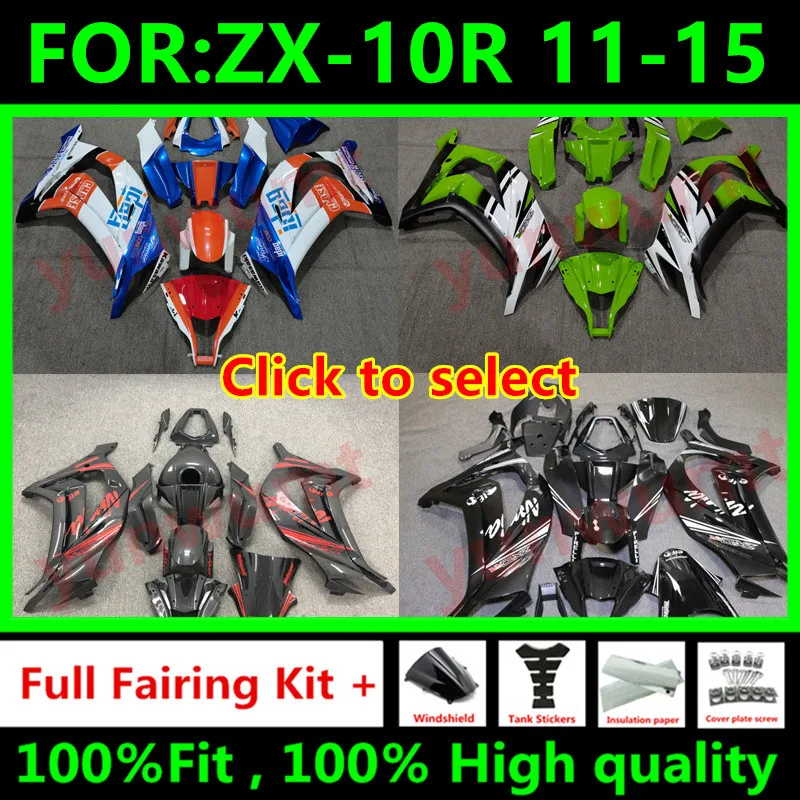 Новый комплект обтекателей из АБС для kawasaki Ninja ZX-10R ZX10R 2011 2012 2013 2014 11 12 13 14 15